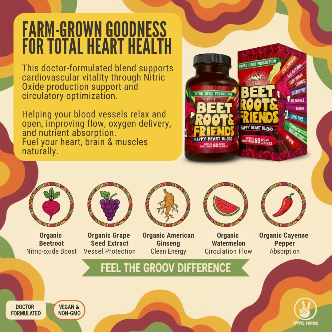 Hippie Farms Beet Root Capsules for Circulation - 60 Capsules - image 2