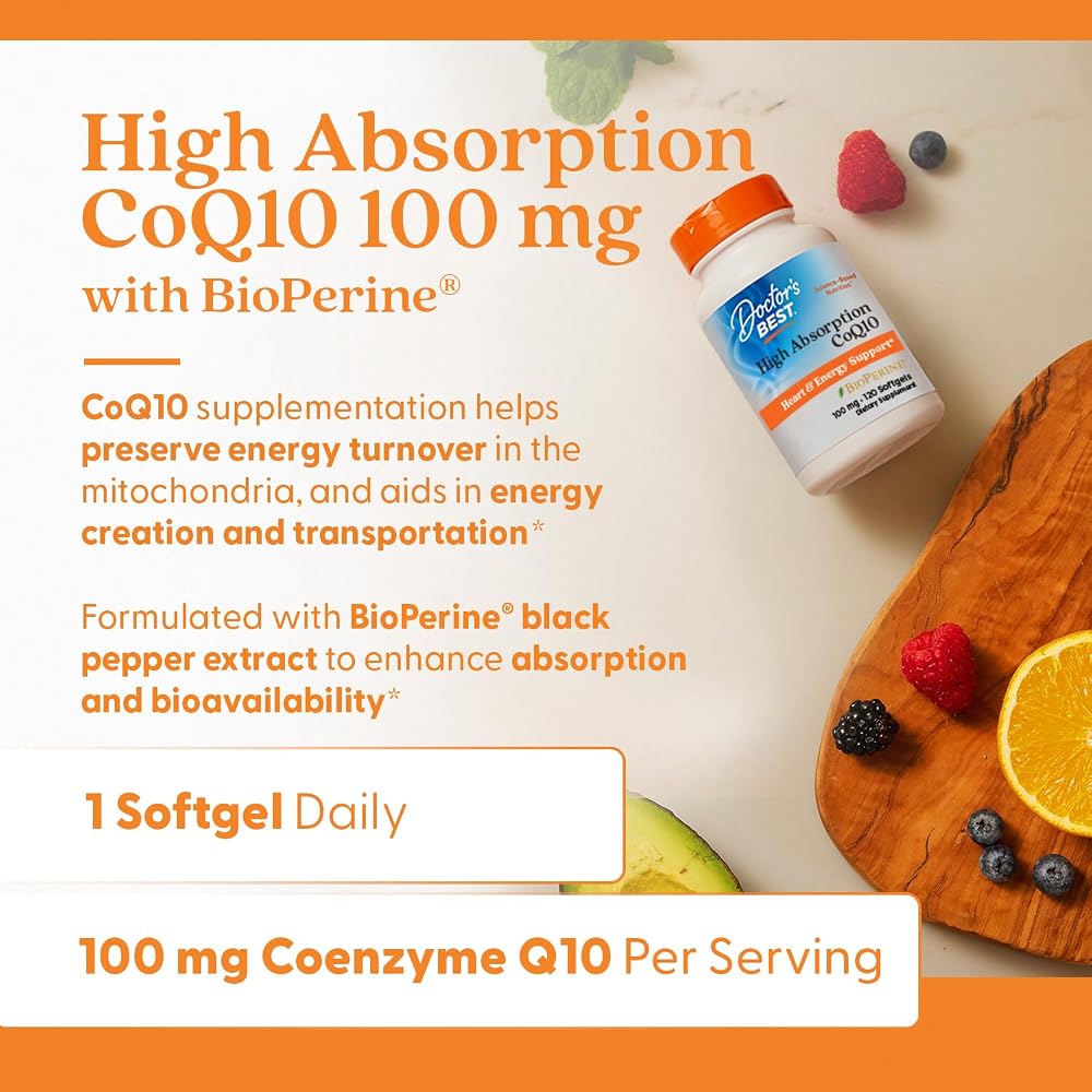 Doctor's BEST High Absorption CoQ10 with BioPerine - 120 Softgels - image 5