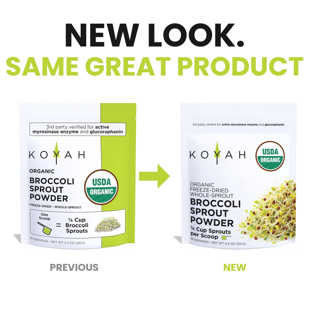 KOYAH Organic Broccoli Sprout Powder - 36 Servings - image 2