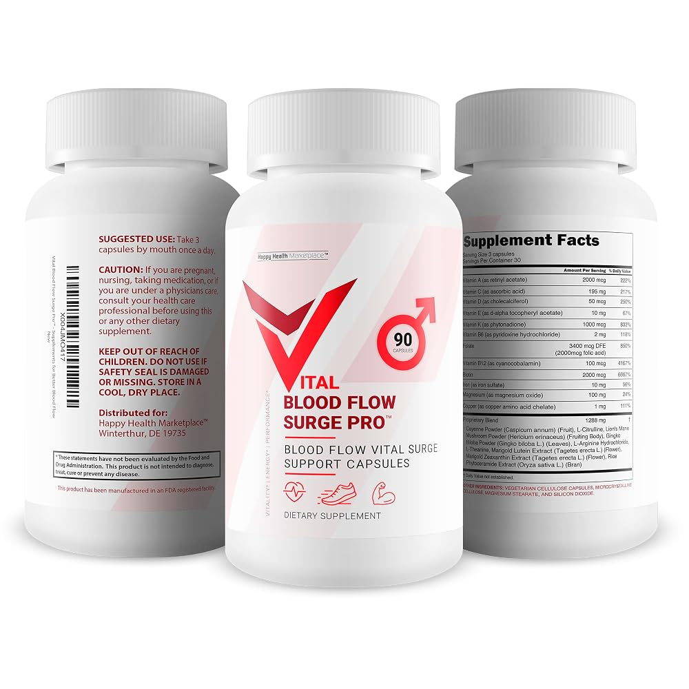 Happy Health Marketplace Vital Blood Flow Surge Pro - 90 Capsules - image 4