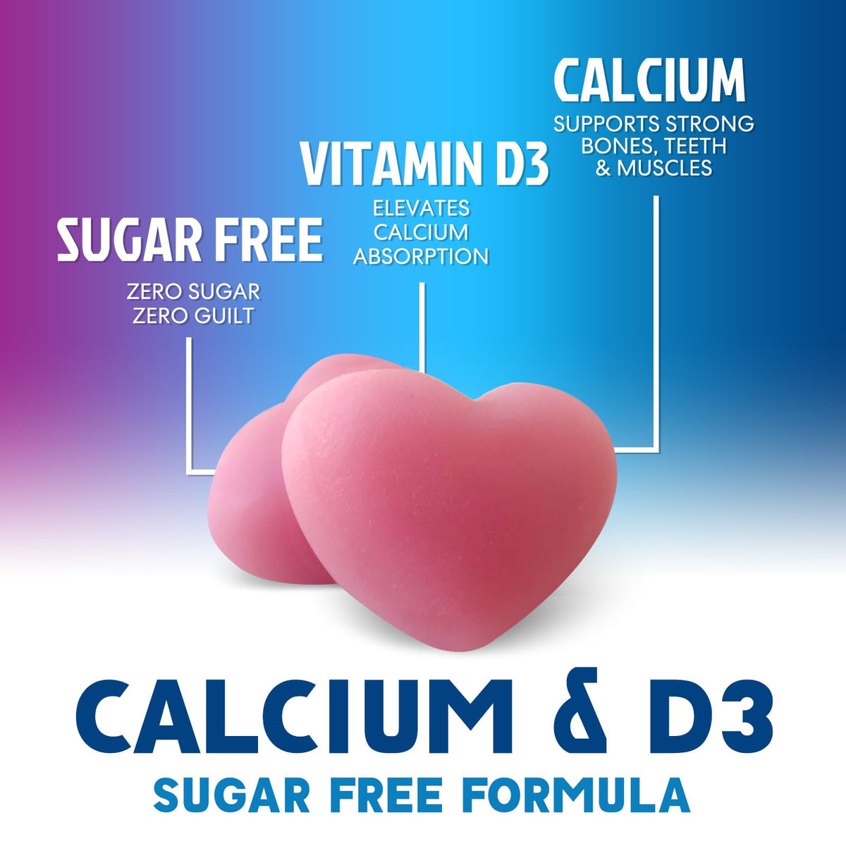 Nature's Nutrition Calcium Gummies - Sugar Free Calcium Gummy