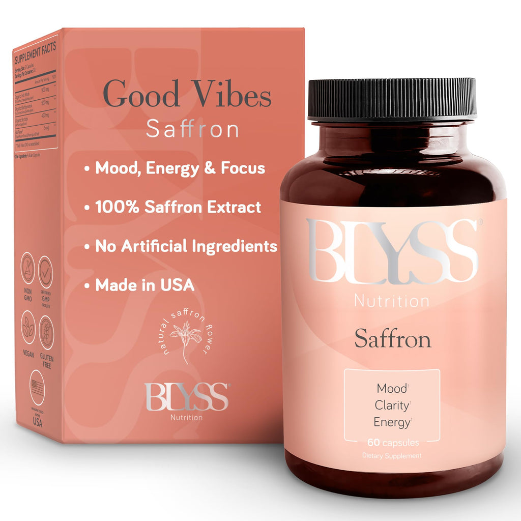 BLYSS Nutrition Saffron Extract Capsules for Women - 60 Vegan Caps