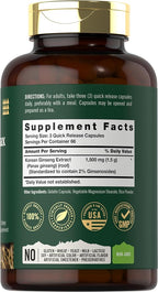 Tahoe Nutritionals Korean Panax Ginseng Extract 1500 mg - 200 Capsules - image 2