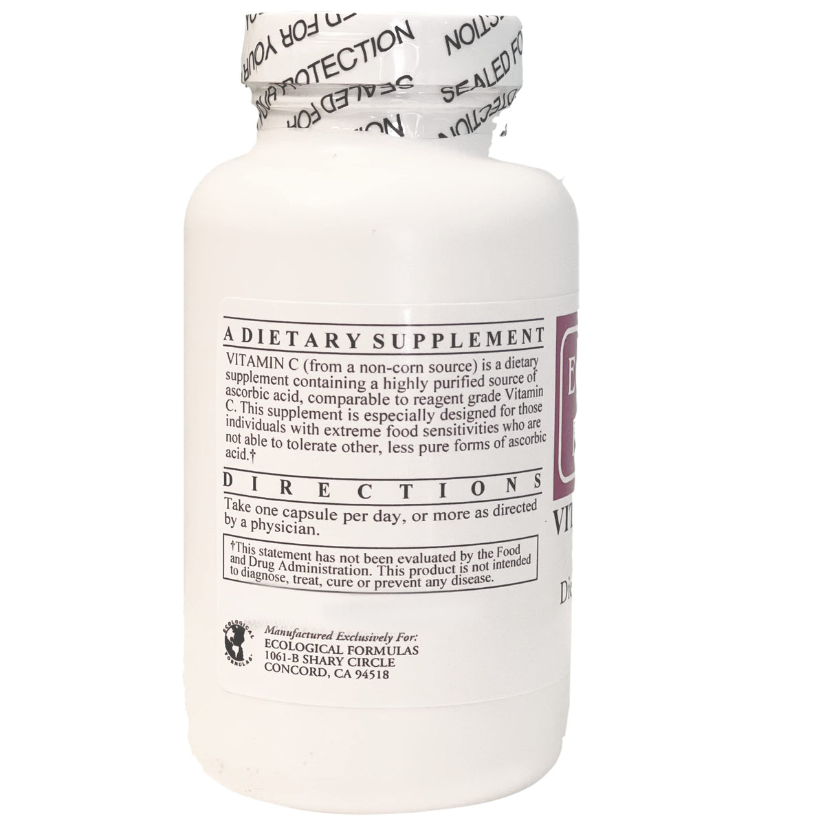 Ecological Formulas Vitamin C from Tapioca for Sensitive Stomachs