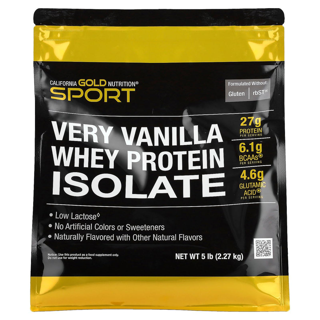 California Gold Nutrition Whey Protein Isolate Very Vanilla - 5 lb