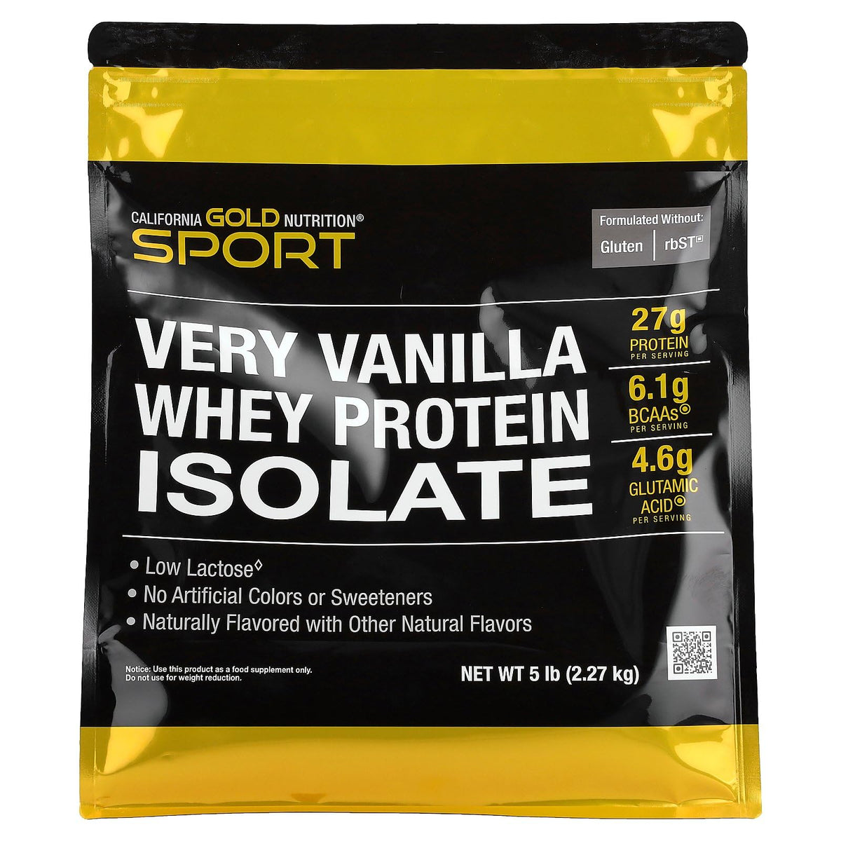 California Gold Nutrition Whey Protein Isolate Very Vanilla - 5 lb