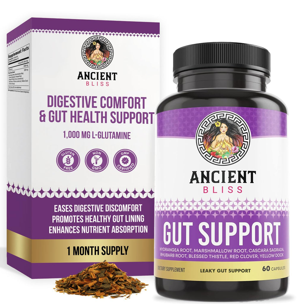 Ancient Bliss L-Glutamine Capsules for Gut Support - 60 Capsules