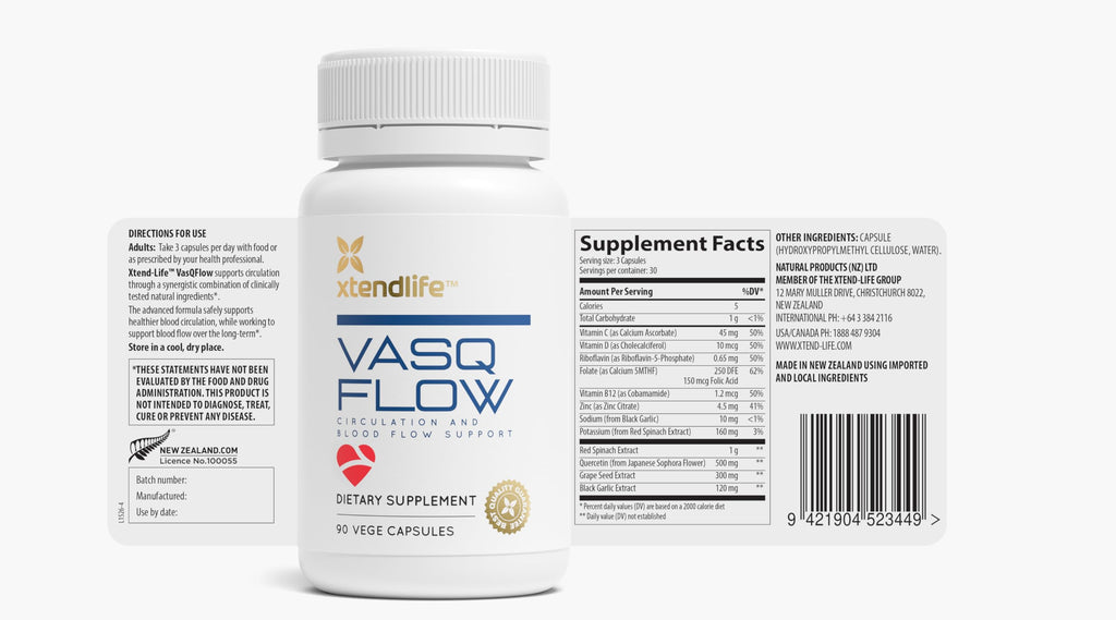 Xtendlife VasQFlow Nitric Oxide Supplement - 90 Capsules - image 4
