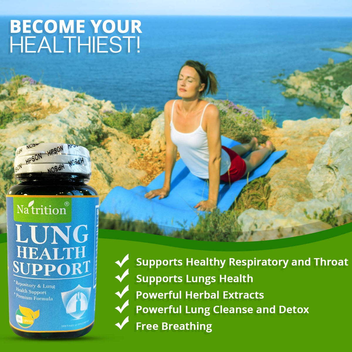 Na'trition Lung Support Supplement - 60 Vegetarian Capsules