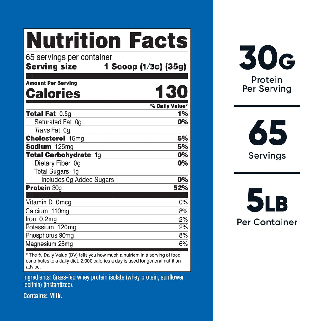 Nutricost Grass-Fed Whey Protein Isolate - Non-GMO