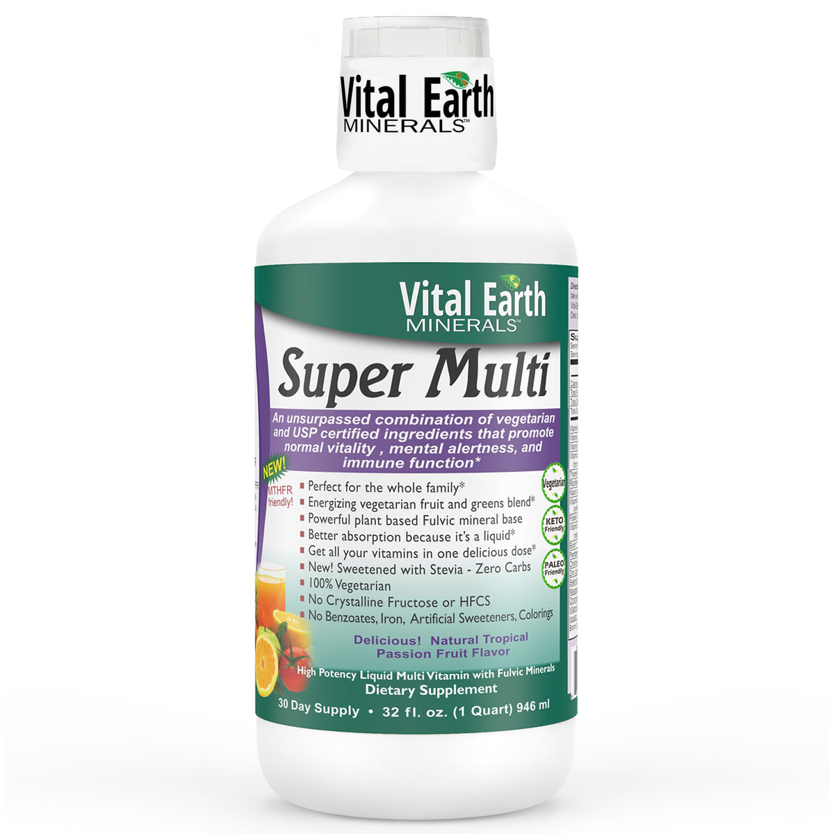 Vital Earth Minerals Super Multi Liquid Multivitamin - 32 Fl Oz