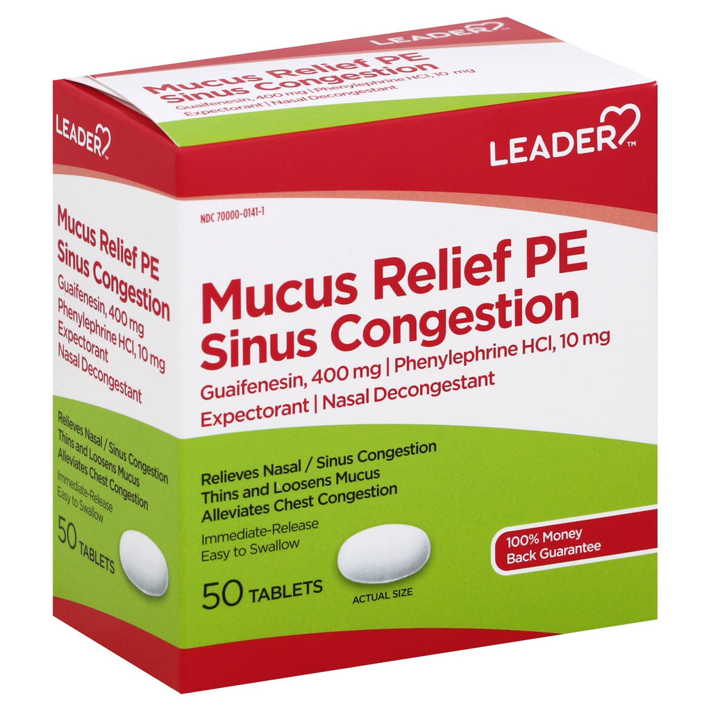 Rosemeek Mucus Relief PE Sinus Congestion Expectorant - 50 Tablets