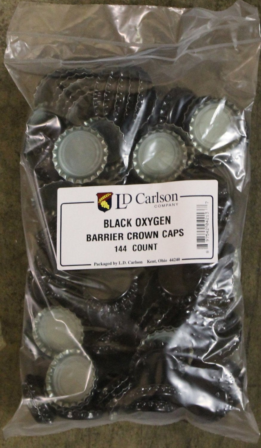 LD Carlson Black Oxygen Barrier Crown Caps - 144 Count