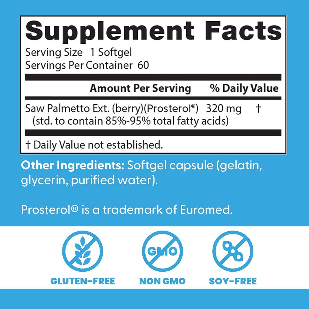 Doctor's BEST Saw Palmetto Extract Supplement - 60 Softgels - image 3