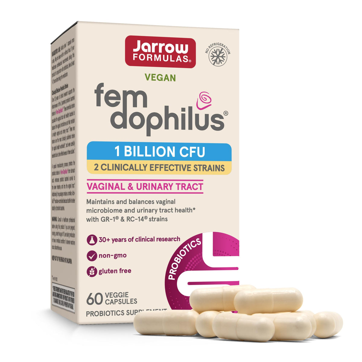 Jarrow Formulas Fem-Dophilus Probiotics 1 Billion CFU with 2