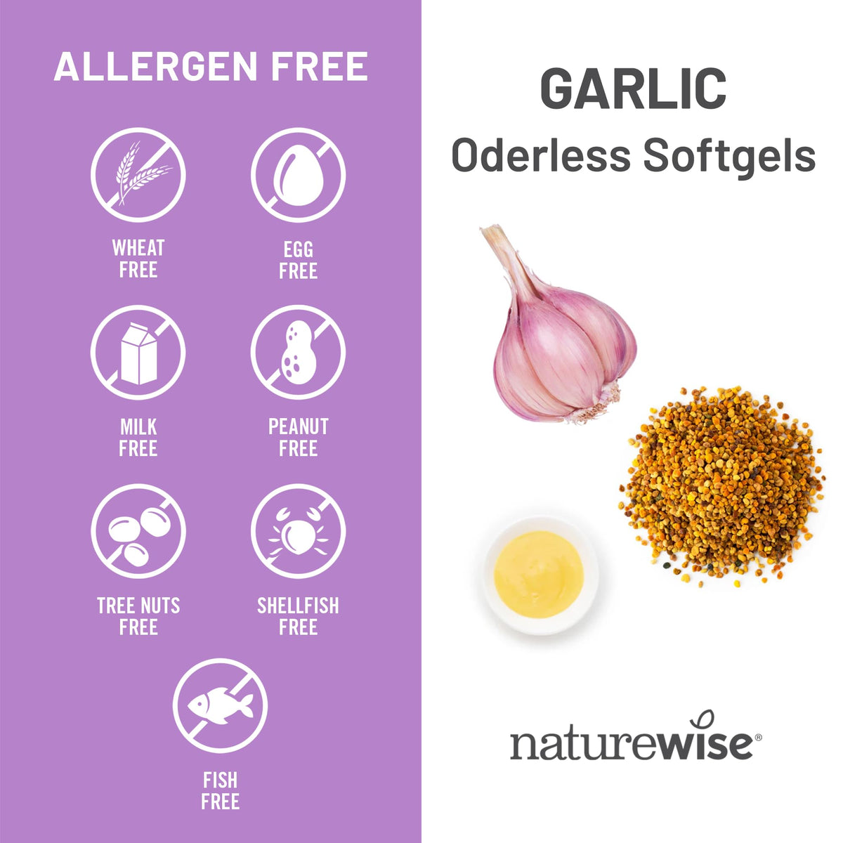 NatureWise Odorless Garlic Pills with Bee Jelly - 60 Softgels - image 5