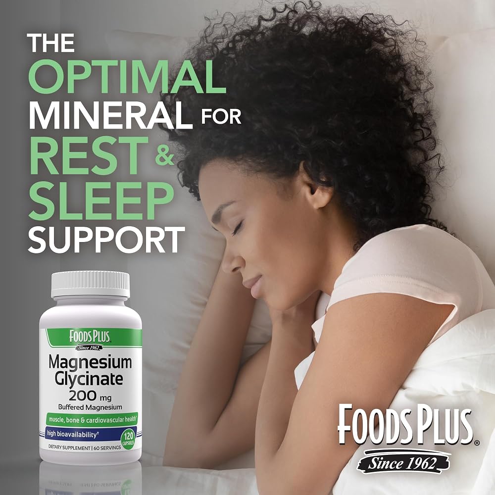 FoodsPlus Magnesium Glycinate 200 mg - 120 Capsules - image 6