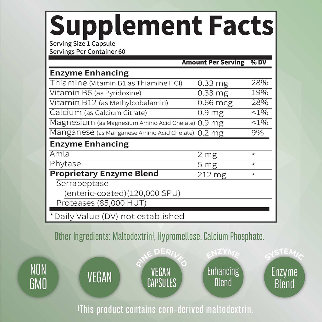 MaryRuth's Serrapeptase Enzymes Vegan Capsules - 60 Count - image 6