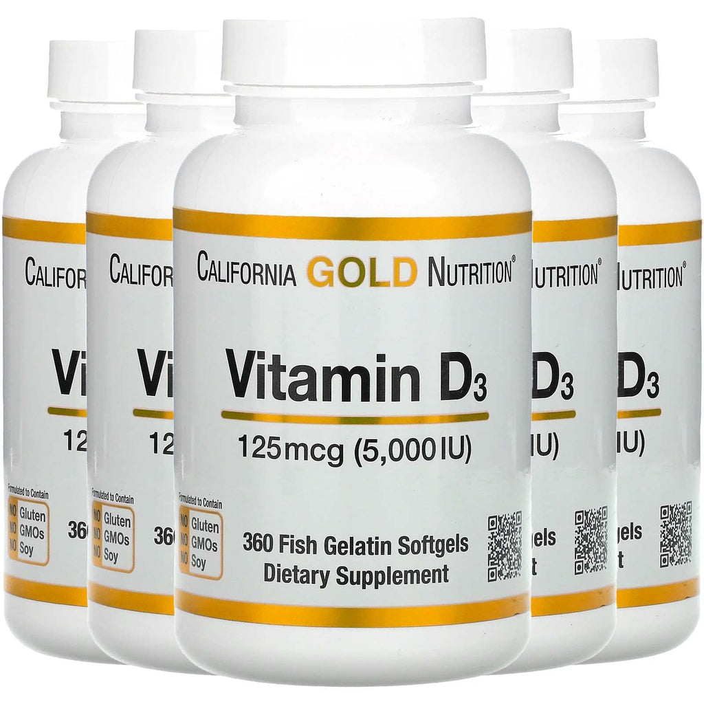 California Gold Nutrition Vitamin D3 5000 IU - 360 Softgels
