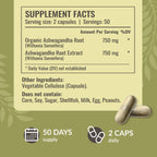 HERBAMAMA Ashwagandha Root Capsules for Mood & Relaxation - 100 Count - image 3