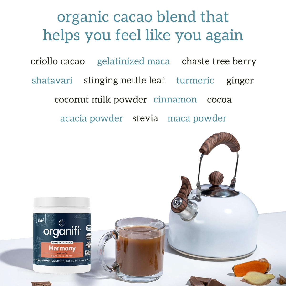 Organifi Harmony Women's Cacao Powder for Hormone Support - 30 Servings - image 6