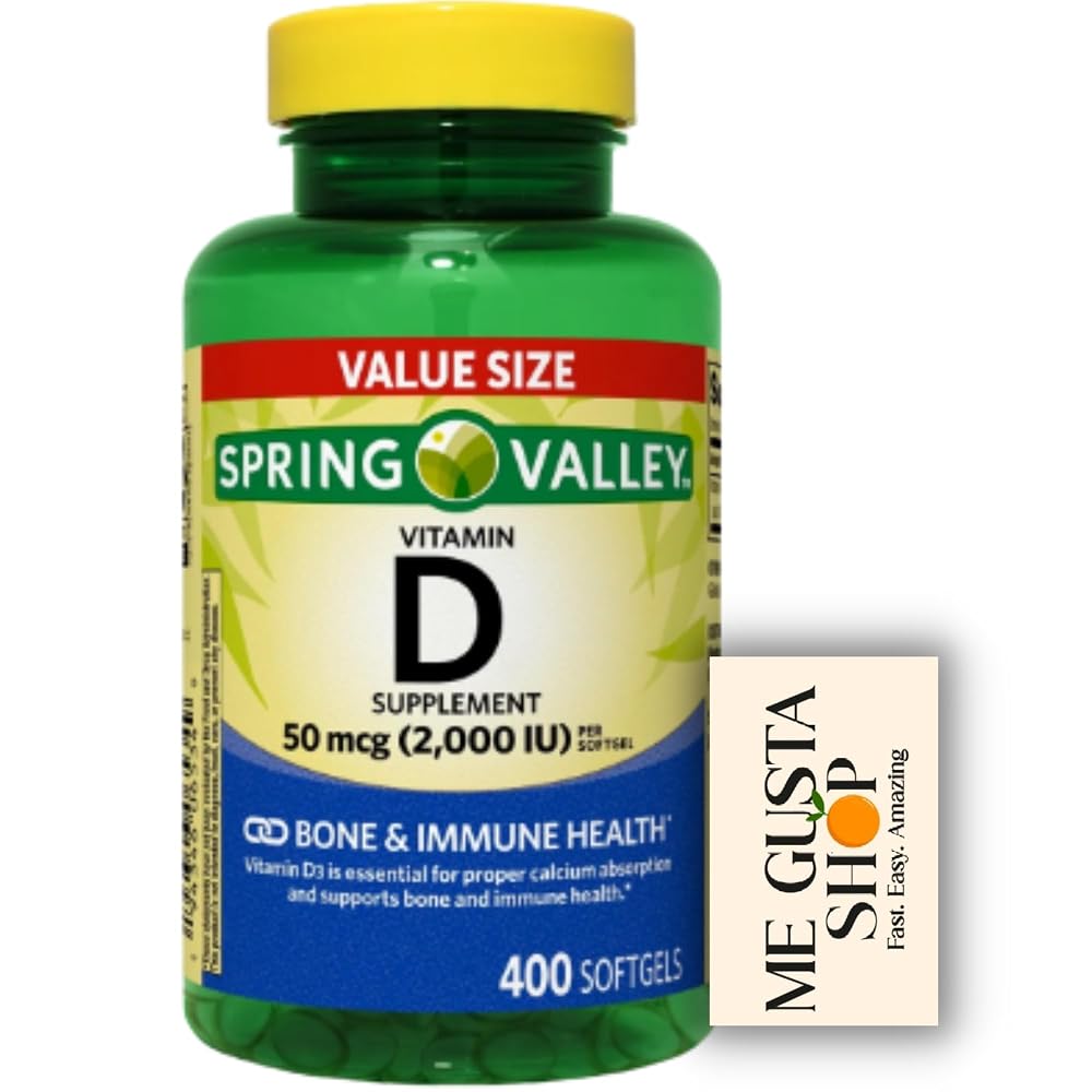 Spring Valley Vitamin D Supplement Softgels 2000 IU - 400 Softgels