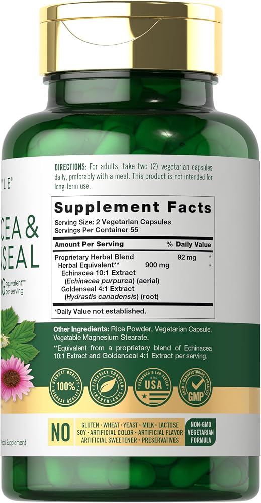 Carlyle Echinacea Goldenseal Capsules - 110 Vegetarian Capsules - image 2