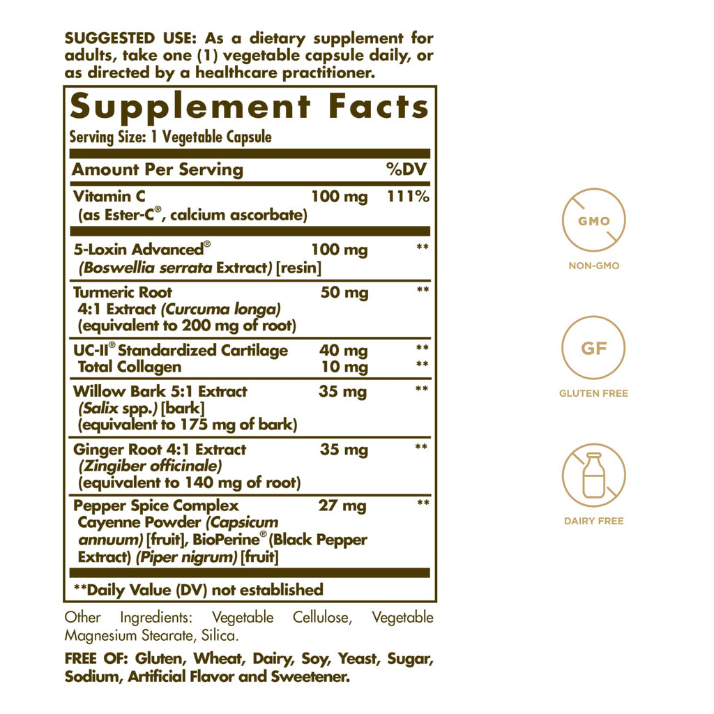 Solgar No. 7 Joint Support & Comfort - 105 Vegetable Capsules - image 2