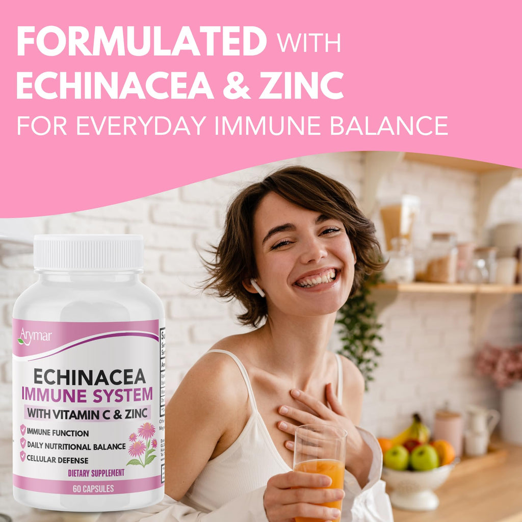 Arymar Echinacea 1000 mg with Vitamin C - 60 Capsules - image 2