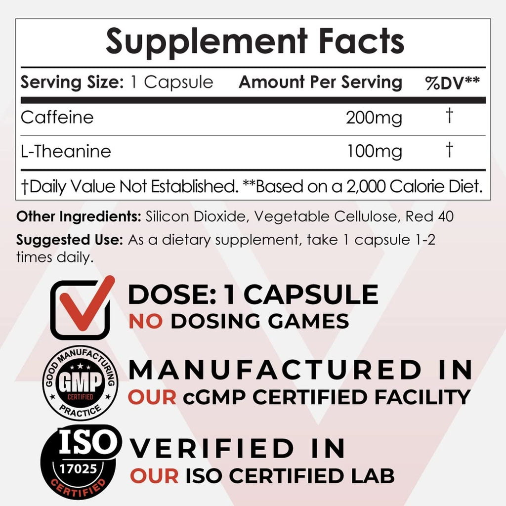 Nootropics Depot Caffeine and L-Theanine Capsules for Focus - 60 Count - image 2