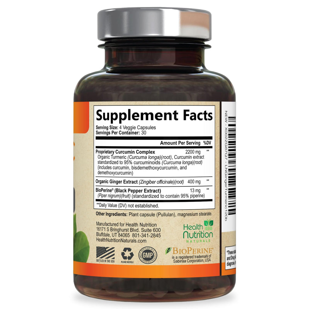 Health Nutrition Naturals Turmeric Curcumin Supplement - 95%
