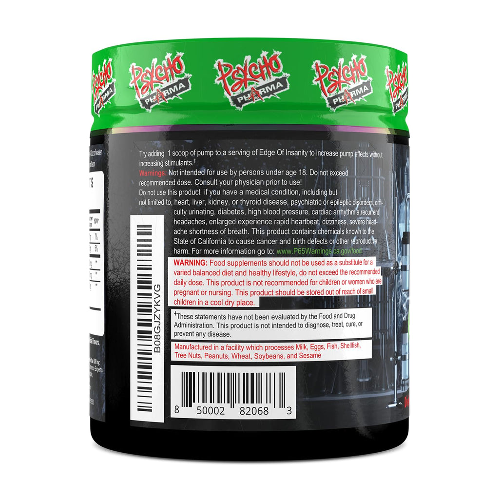Psycho Pharma EDGE PUMP Nitric Oxide Booster Powder - 9.38 oz - image 3