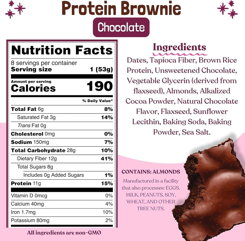 Elavi Protein Brownies - 10g Plant Protein & 10g Fiber - Vegan