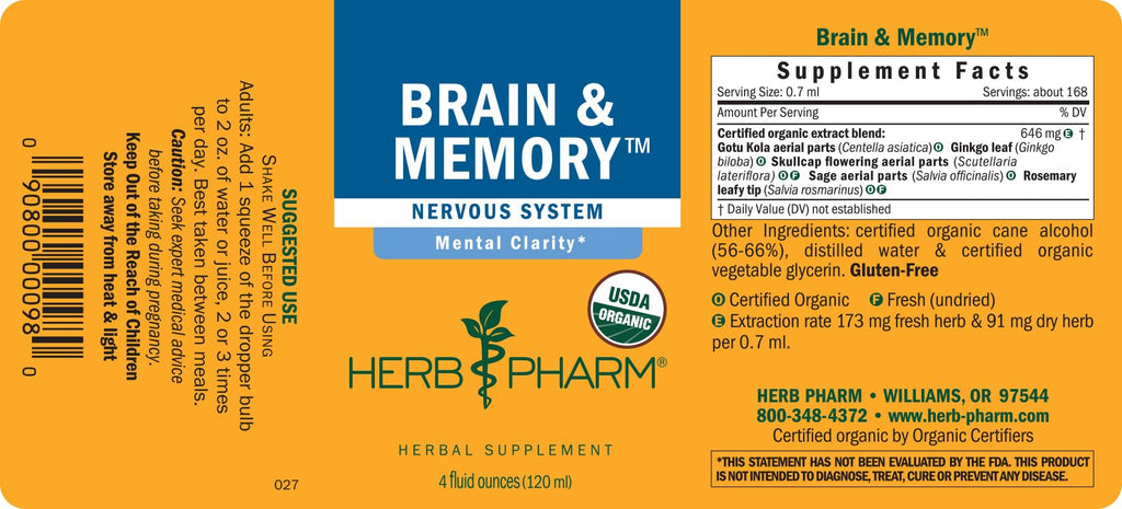 Herb Pharm Brain & Memory Ginkgo Biloba Liquid Extract - 4 oz - image 12