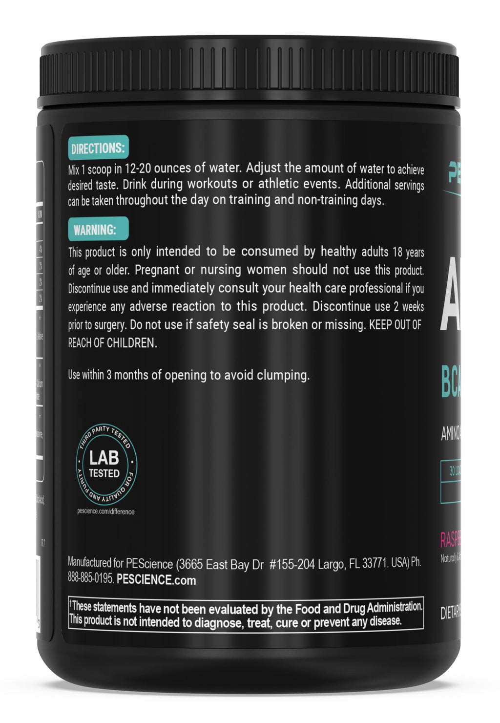 PEScience Amino IV BCAA & EAA Powder, Raspberry Grape - 30 Servings - image 9