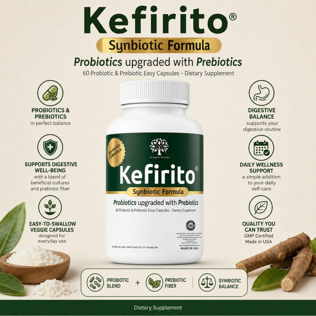 Spirit of The Forest Kefirito Daily Synbiotic Probiotic Prebiotic - 60 Capsules - image 9