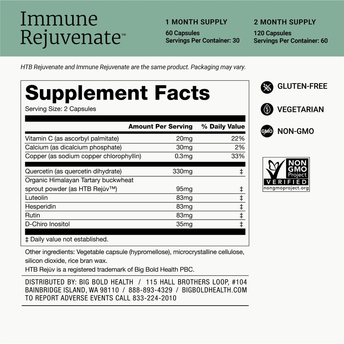 BIG BOLD HEALTH HTB Immune Rejuvenate Polyphenols - 120 Vegetarian Capsules - image 5