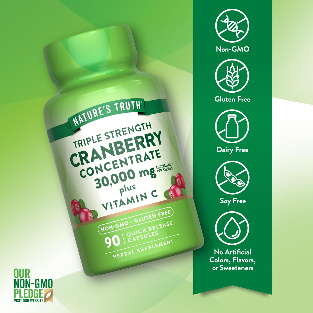 Nature's Truth Cranberry Concentrate Pills with Vitamin C - 90 Capsules - image 3