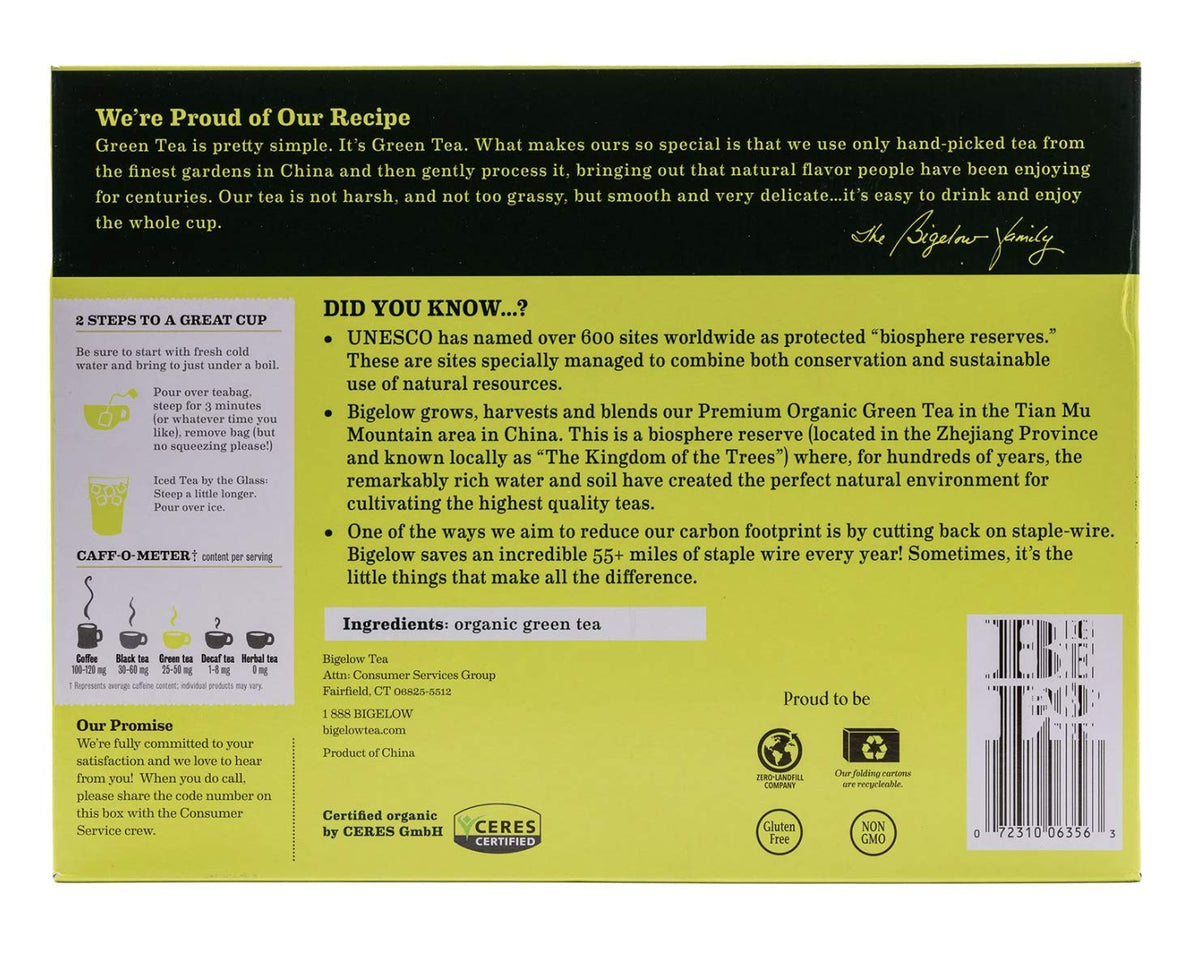 Bigelow Tea Organic Green Tea - 160 Teabags - image 4