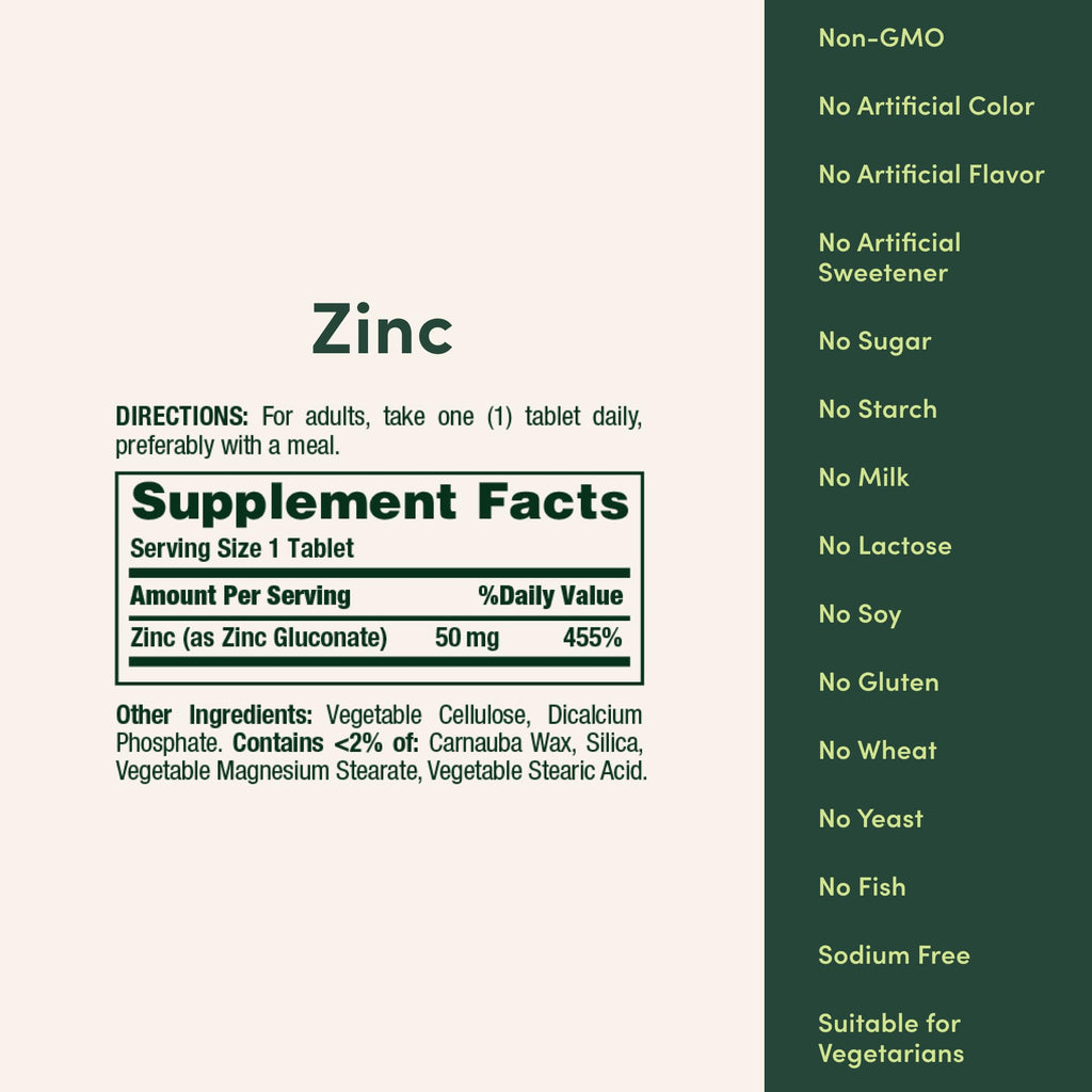 Nature's Bounty Zinc 50mg - 250 Caplets - image 5
