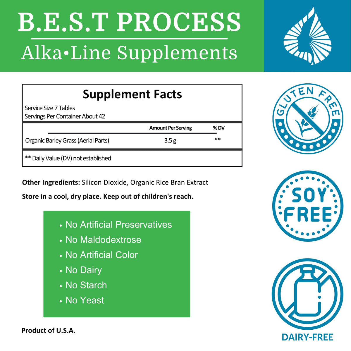 Morter HealthSystem Alka-Green Organic Barley Grass Tablets - image 3