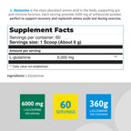 HEALTHY SPORTS L-Glutamine Powder 6000mg - 60 Servings - image 2