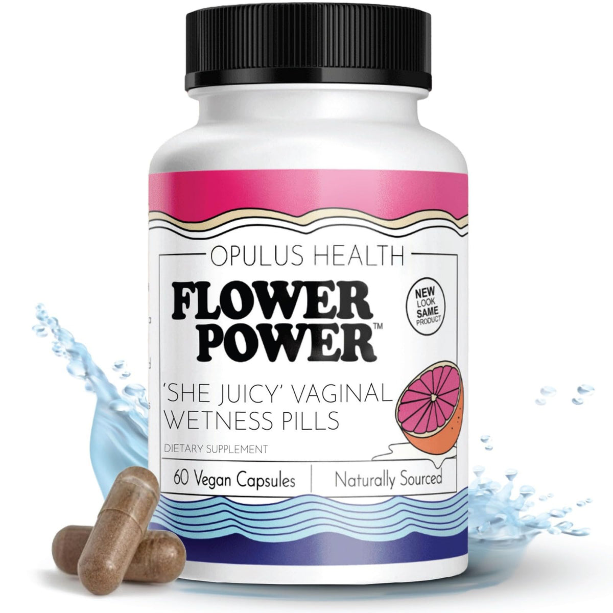Flower Power She Juicy Vaginal Moisture Support Capsules - 60 Count