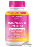 Pink Stork Magnesium Glycinate with Vitamin D3 - 60 Capsules