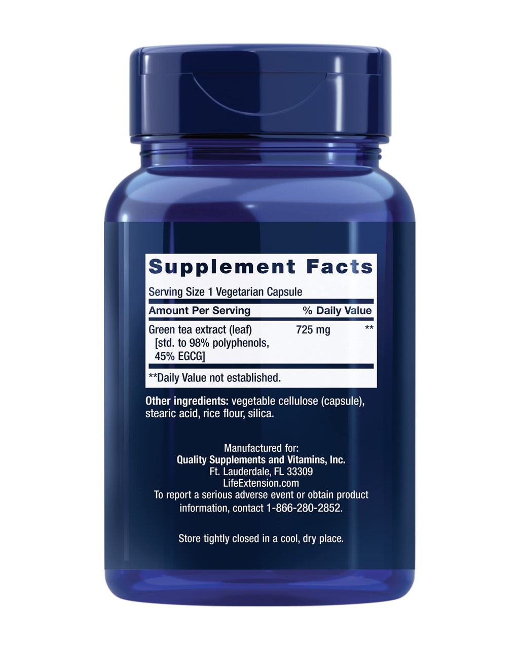 Life Extension Mega Green Tea Extract Lightly Caffeinated - 100 Capsules - image 2