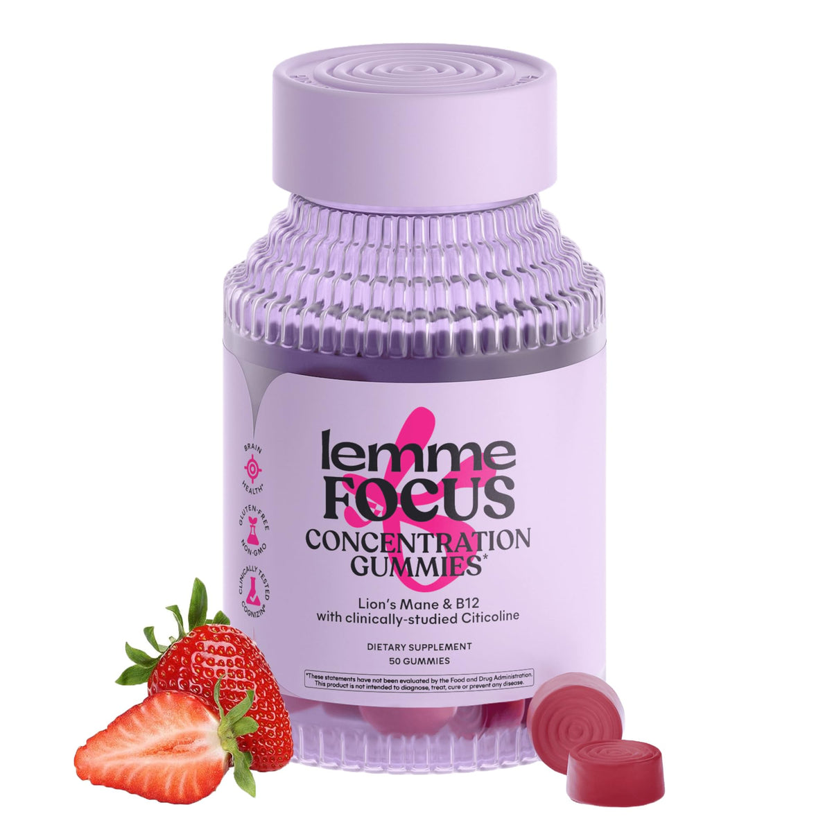 Lemme Focus Concentration & Brain Health Gummies - 50 Gummies