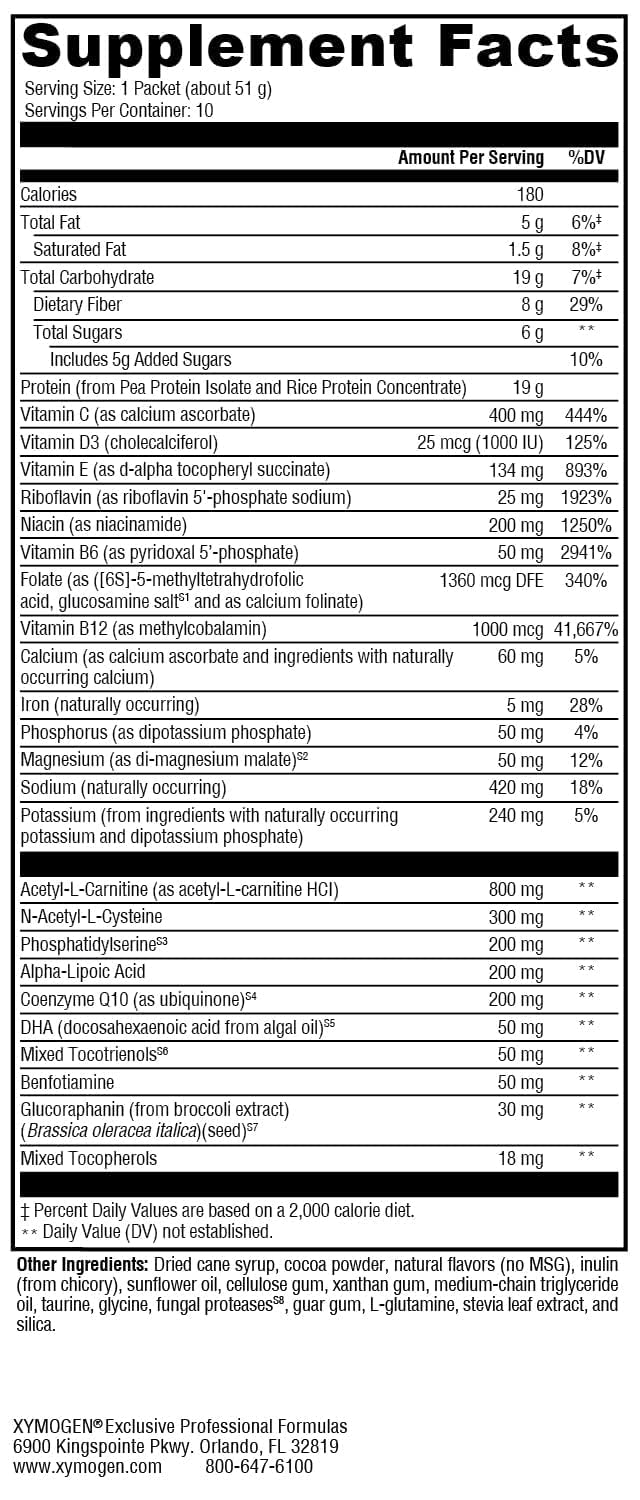 XYMOGEN BrainSustain Creamy Chocolate Brain Health Powder - 10 Servings - image 2