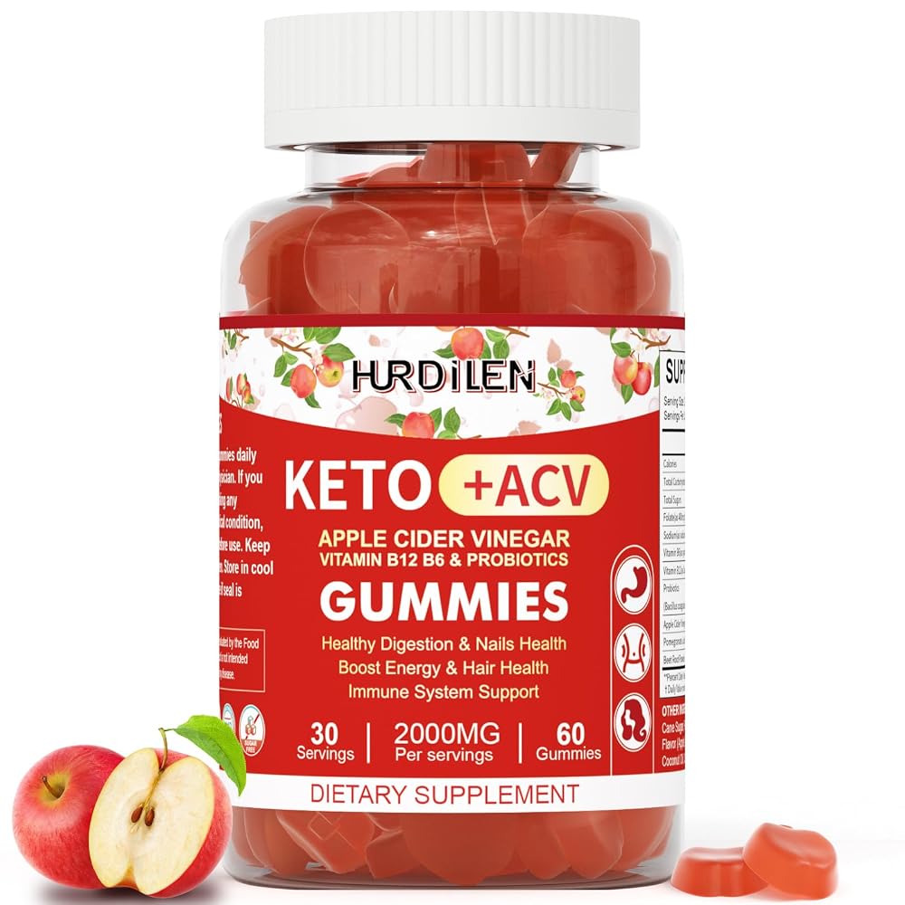 Hurdilen Keto ACV Gummies with Probiotics & B Vitamins - 60 Count