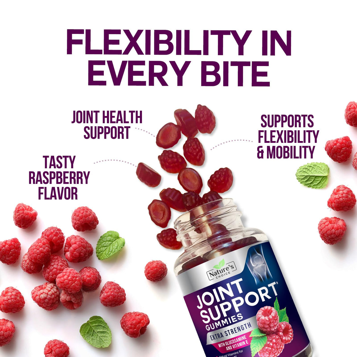 Nature's Choice Joint Support Gummies - Extra Strength Glucosamine