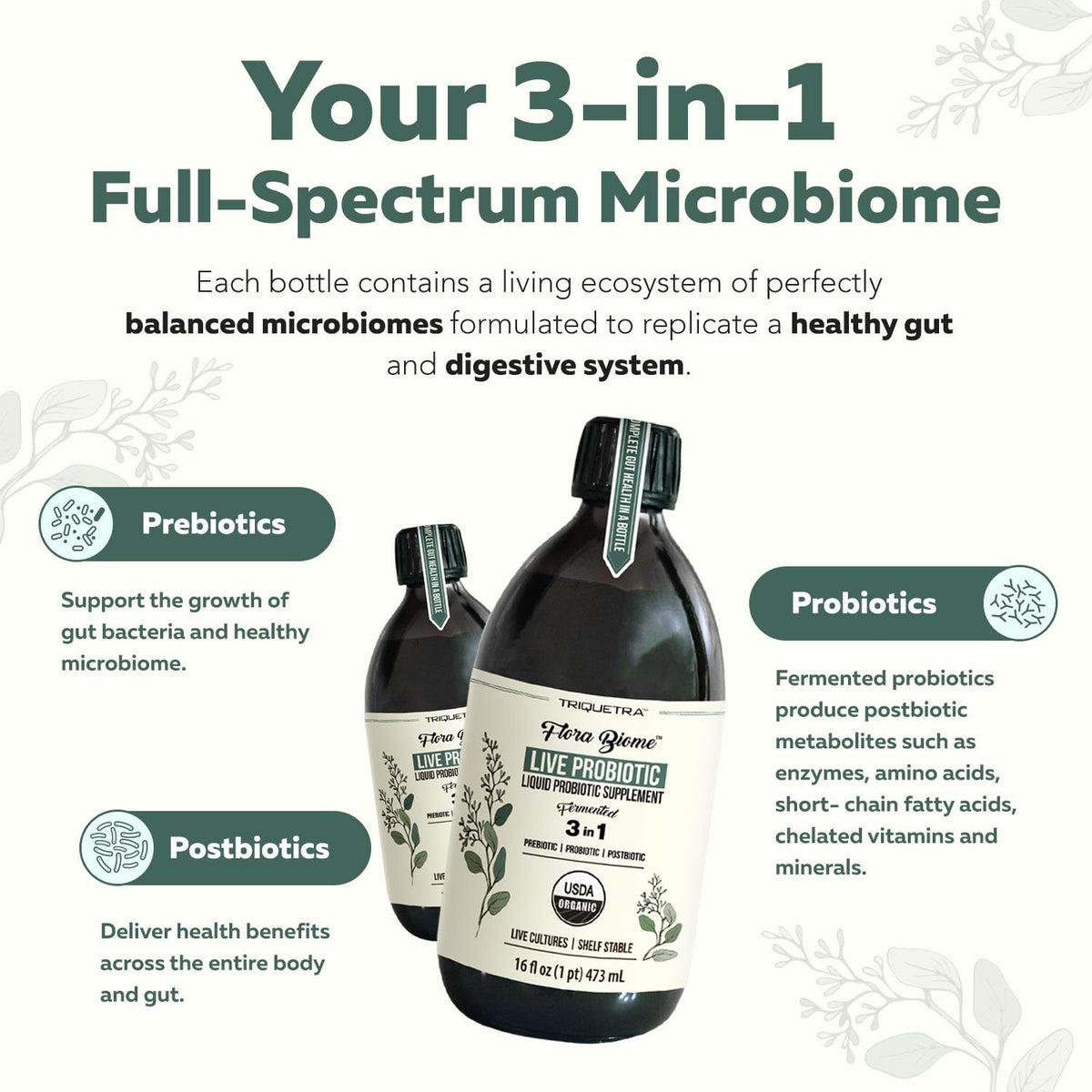 Triquetra Health Flora Biome Organic Live Culture Probiotic - 16 Fl Oz - image 5